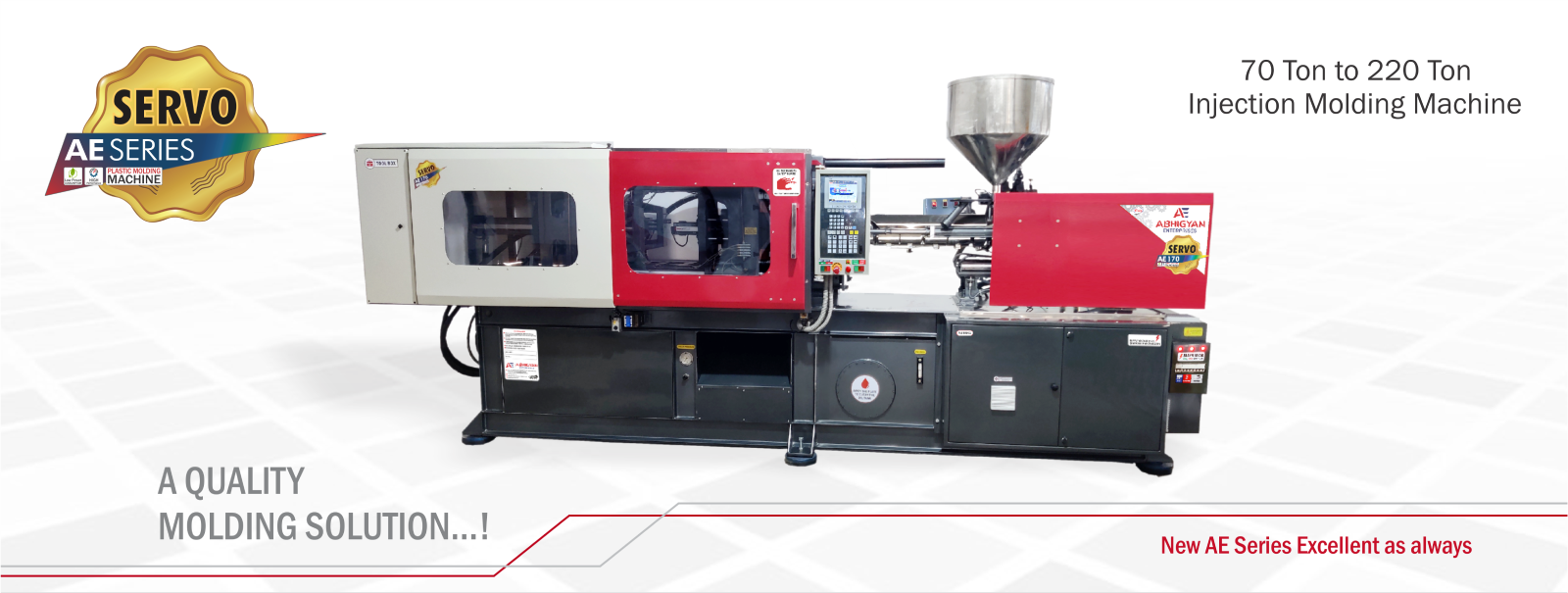 Servo AE Series injection molding machine, 70 to 220 Ton — a quality molding solution
